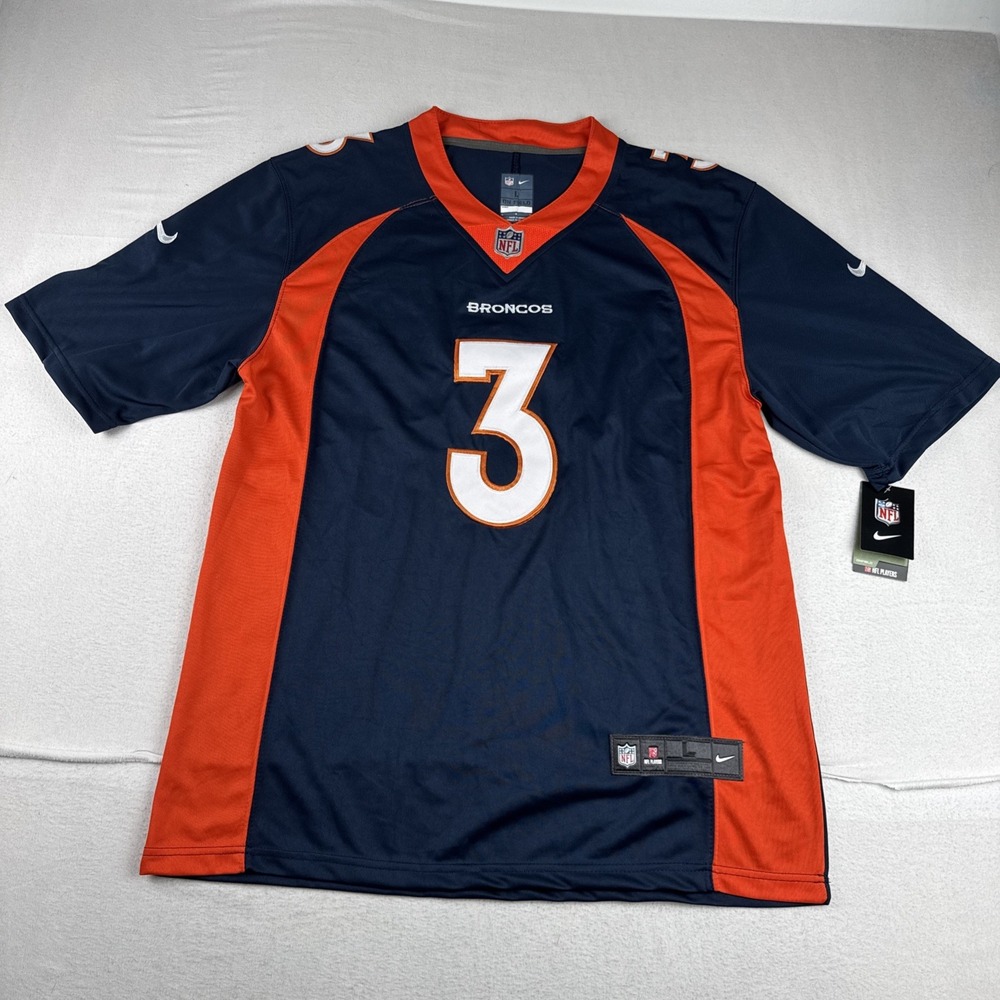 New! Russell Wilson Denver Broncos Nike Stitched NFL Jersey Large Mens Football